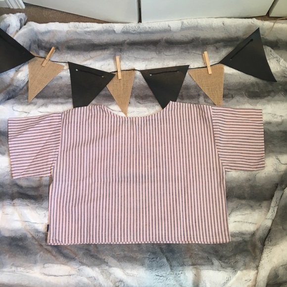 [Vintage] Pink Striped Crop Tee - Picture 8 of 8